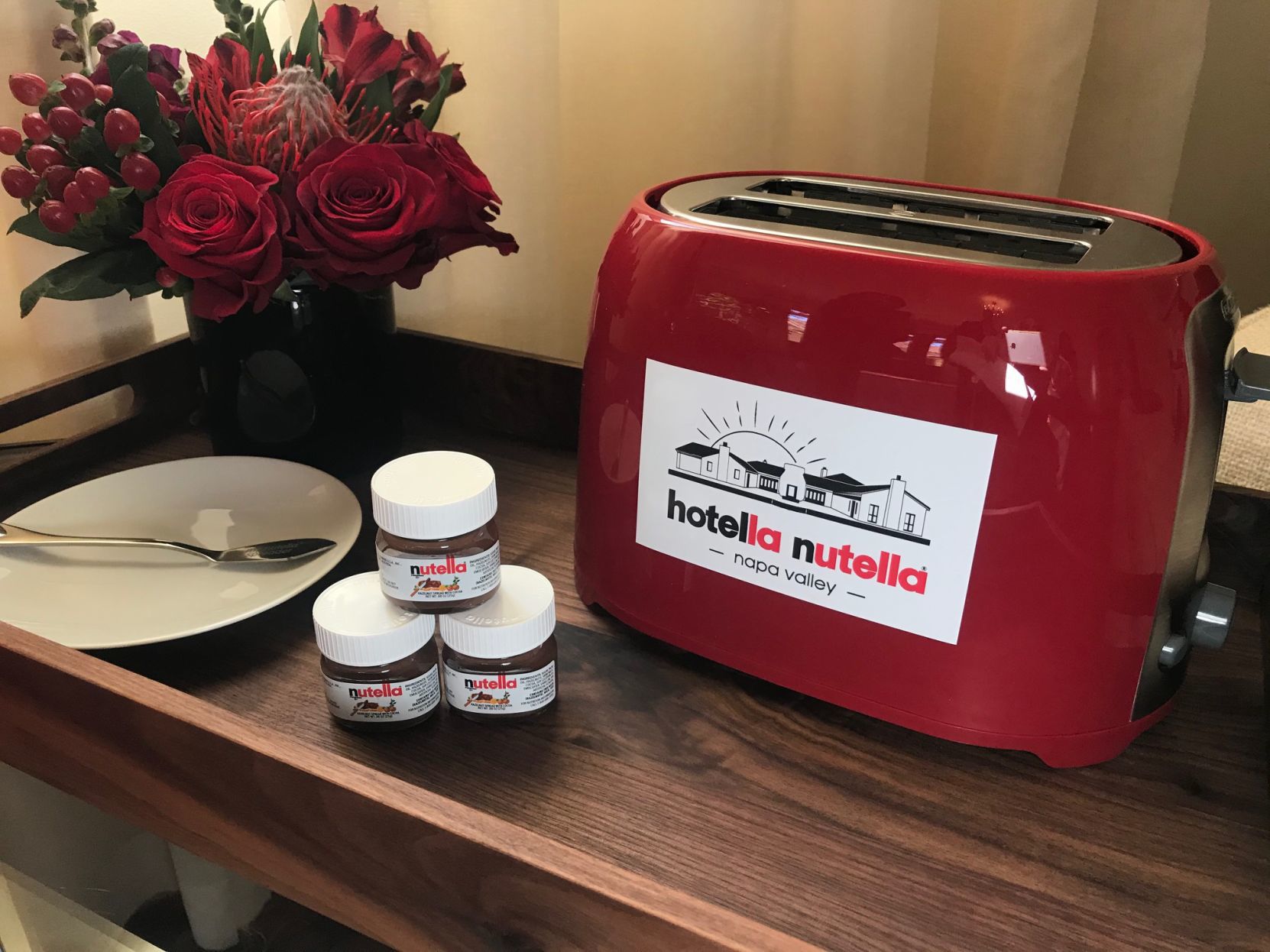 Every bedroom featured its own Nutella snack station.